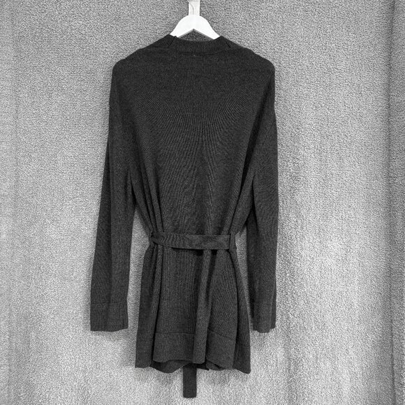 Gap Wool Blend longline cardigan / sweater robe Dark Charcoal Heather Grey M/L - Picture 3 of 10